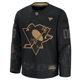 Dresovi Pittsburgh Penguins 2024-25 Fanatics Military Appreciation Practice Custom Crno - Muške